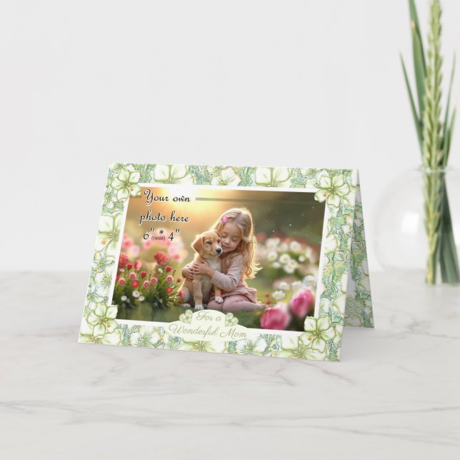 Hibiscus & snöre WHITE Kort (Framsida)