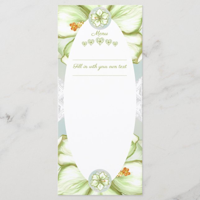 Hibiscus & snöre WHITE Meny (Framsida)