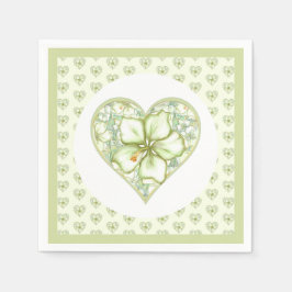 Hibiscus & snöre WHITE Pappersservett