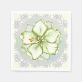 Hibiscus & snöre WHITE Pappersservett