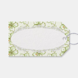 Hibiscus & snöre WHITE Presentetikett