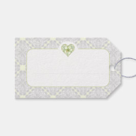 Hibiscus & snöre WHITE Presentetikett