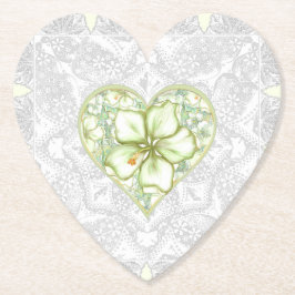 Hibiscus & snöre WHITE Underlägg Papper