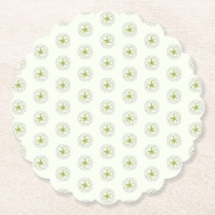 Hibiscus & snöre WHITE Underlägg Papper
