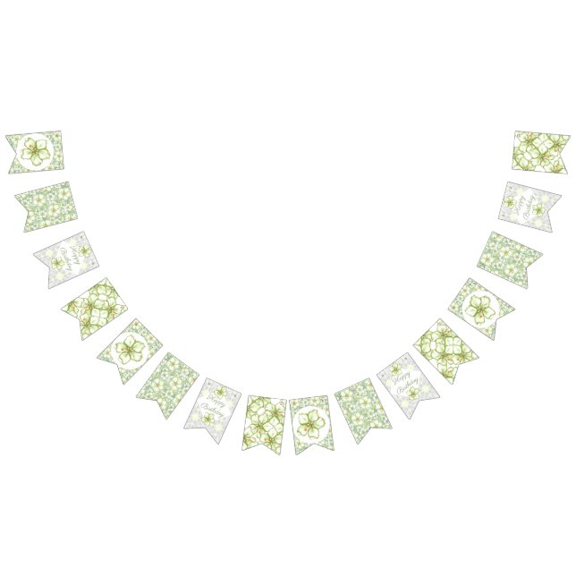 Hibiscus & snöre WHITE Vimplar (Alla)