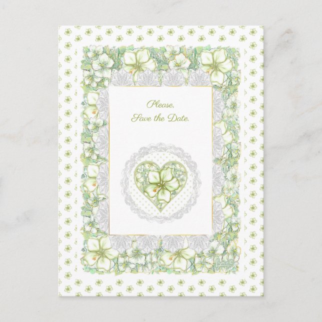 Hibiscus & snöre WHITE Vykort (Framsida)