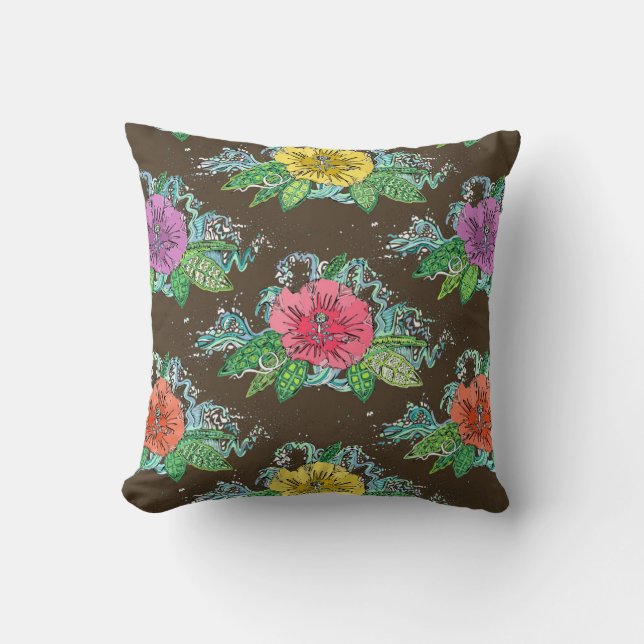 hibiscus surfa kaffe kudde (Framsida)