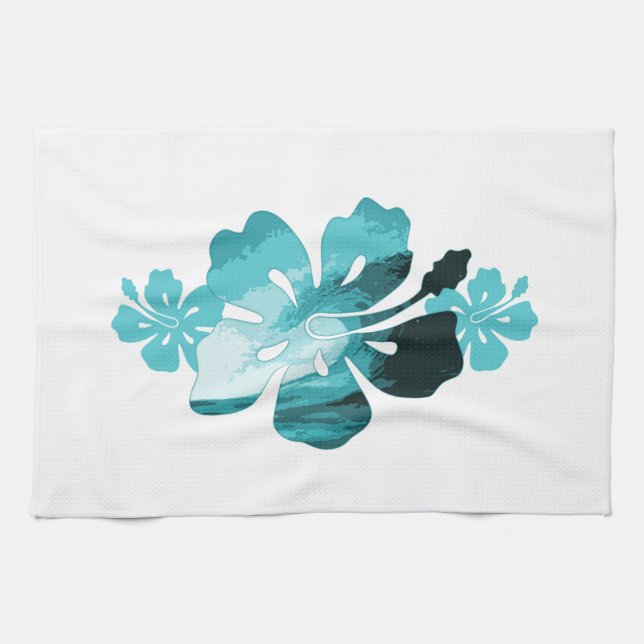 Hibiscus surfa stil kökshandduk (Horisontell)