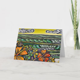 Hibiscus-Surfans hälsningskort Kort