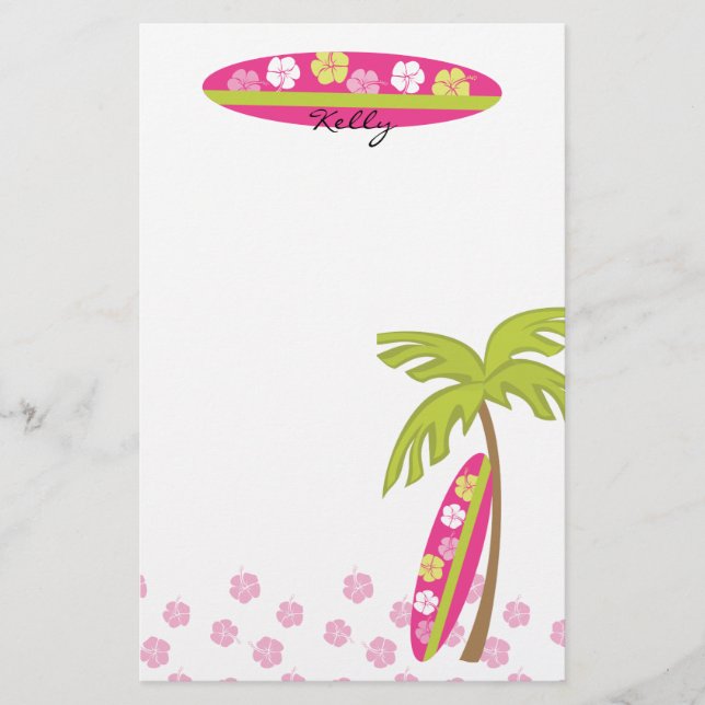Hibiscus Surfboard Brevpapper (Framsida)