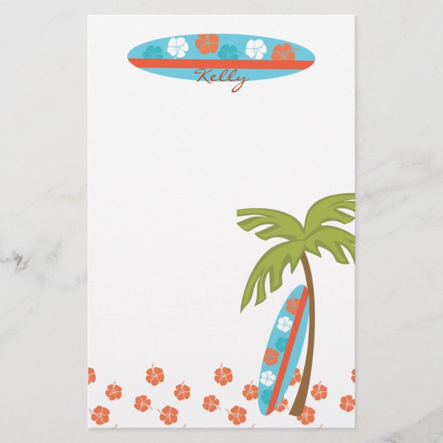 Hibiscus Surfboard Brevpapper (Framsida)