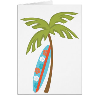 Hibiscus Surfboard Hälsningskort