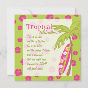 Hibiscus Surfboard Inbjudningar
