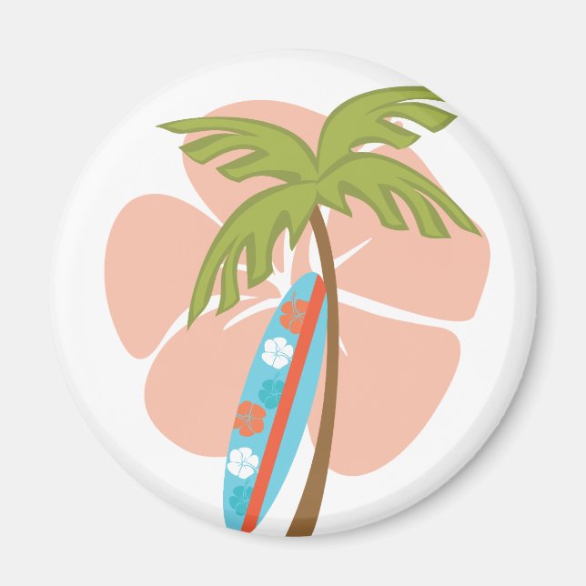 Hibiscus Surfboard Magnet (Framsidan)