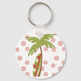 Hibiscus Surfboard Nyckelring