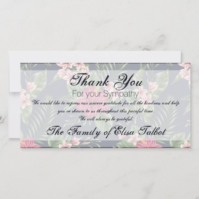 Hibiscus Sympati Tack för ditt fotoport Kort (Framsida)