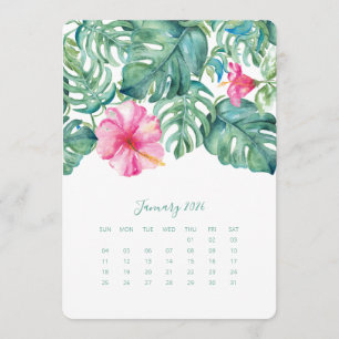 Hibiscus (Top Calendar Card) för januari-skrivbord Meny