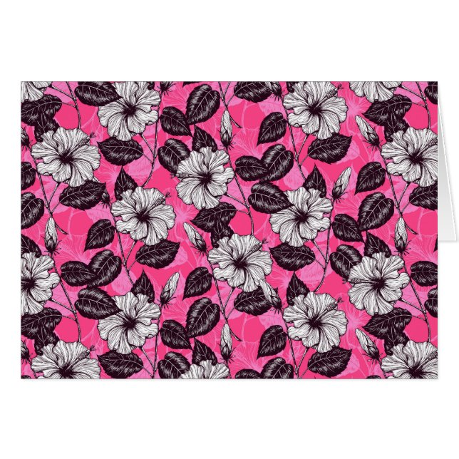 Hibiscus trädgård 2 hälsningskort (Framsidan Horizontal)