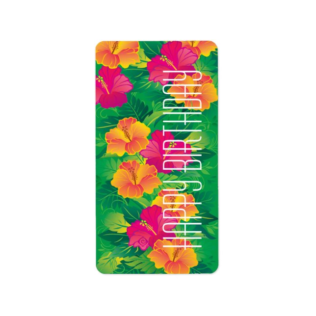 hibiscus-trädgårdsetikett ~ adressetikett (Framsidan)