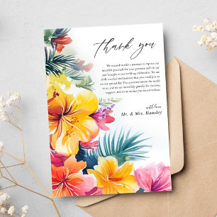Hibiscus Tropical Beach Destination Wedding Tack Kort