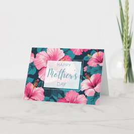 Hibiscus Tropical Boho Design, lycklig Mor, dag Tack Kort
