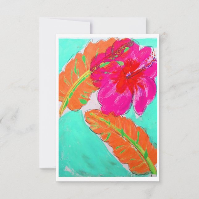 Hibiscus Tropical Note Card Tack Kort (Framsida)