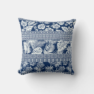 Hibiscus tropiska löv hawaiian ornament wallpap kudde