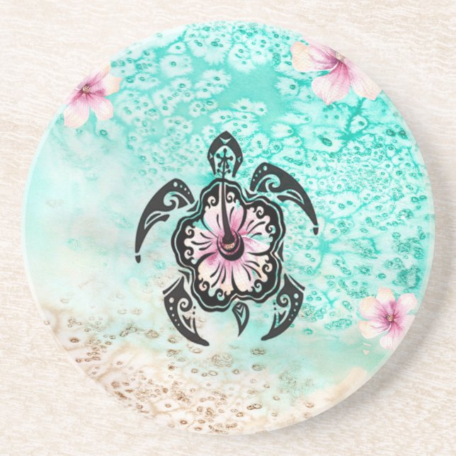 Hibiscus Turtle Underlägg (Framsidan)