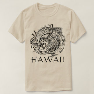HIBISICUS POLYNESIAN TRIBAL HAWAII Blk T Shirt