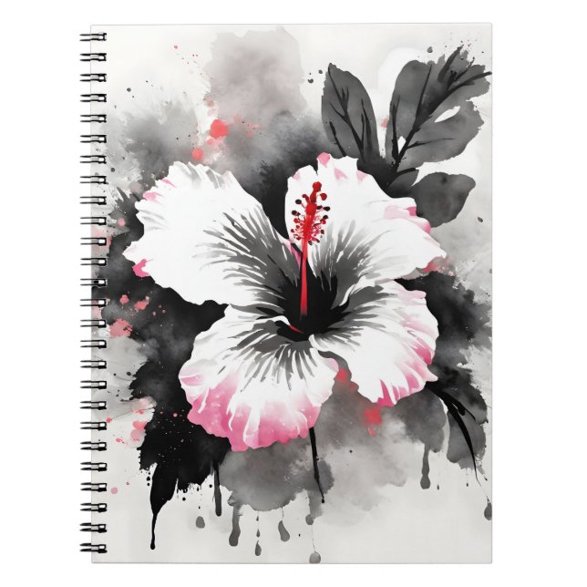 Hibiskus - Akvarellblommor Anteckningsbok (Framsidan)