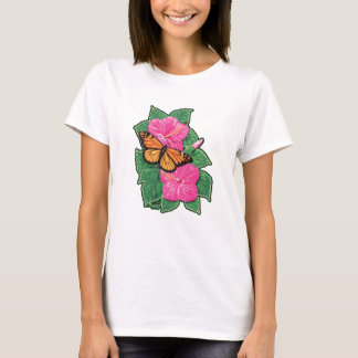 Hibiskus & fjäril t shirt