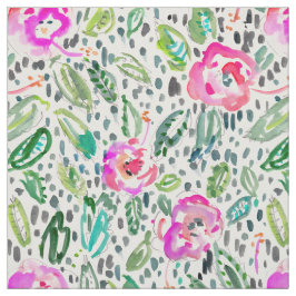 Hibiskus Frolic Painterly vattenfärg Tyg