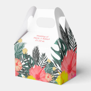 Hibiskus Hawaii Tropisk Handritad Ljus Bröllop Presentaskar