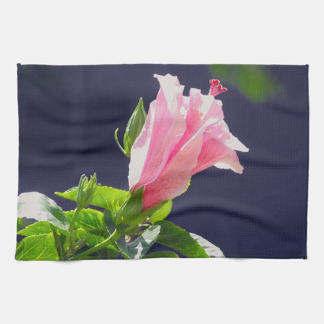Hibiskus i starkt solljus kökshandduk (Horisontell)