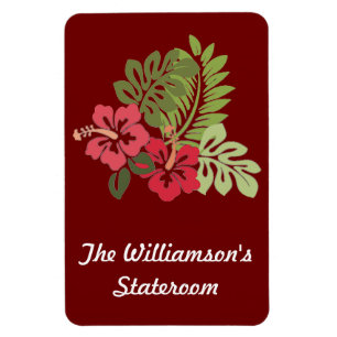 Hibiskus på brun representationsrumdörrmarkör magnet