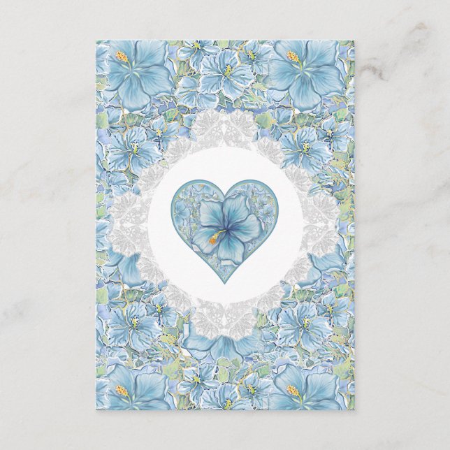 Hibiskus & spets TURKOS Tilläggskort (Framsida)