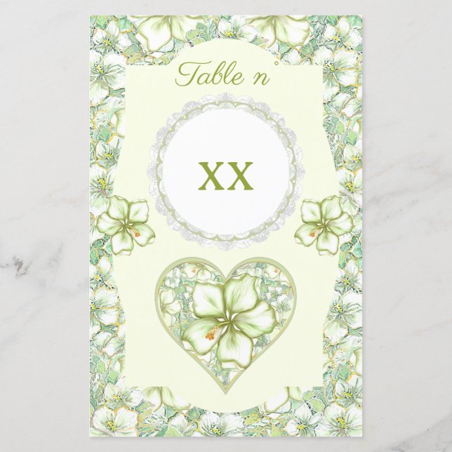 Hibiskus & spets VIT (Baksida)