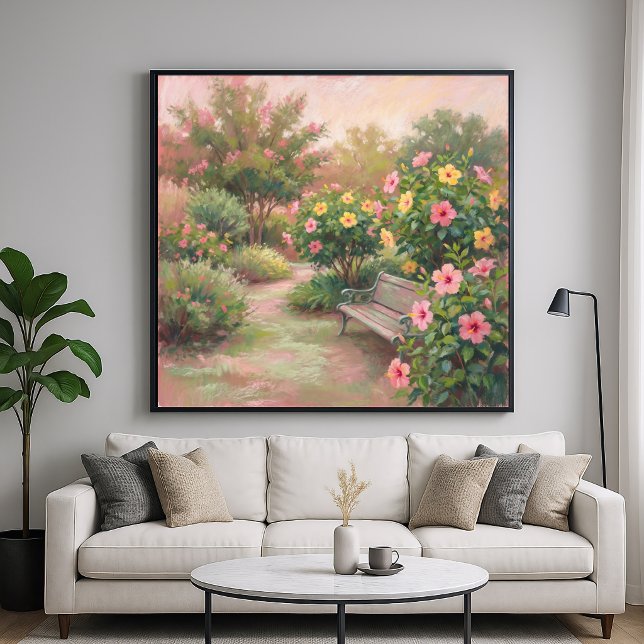 Hibiskus trädgård - Pastellmålning stil Poster (Skapare uppladdad)