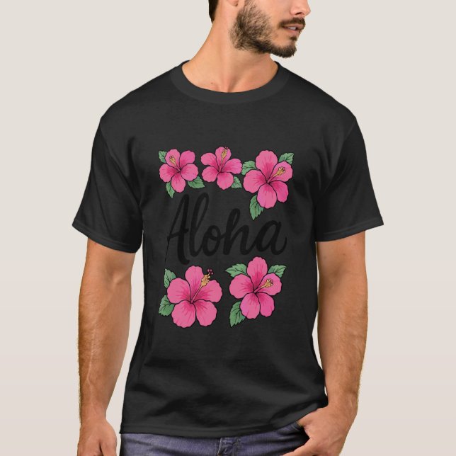 Hibiskusblomma Aloha T Shirt (Framsida)