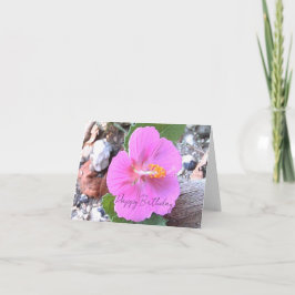 Hibiskusblomma Glad födelsedag Tom födelsedagskort Tack Kort