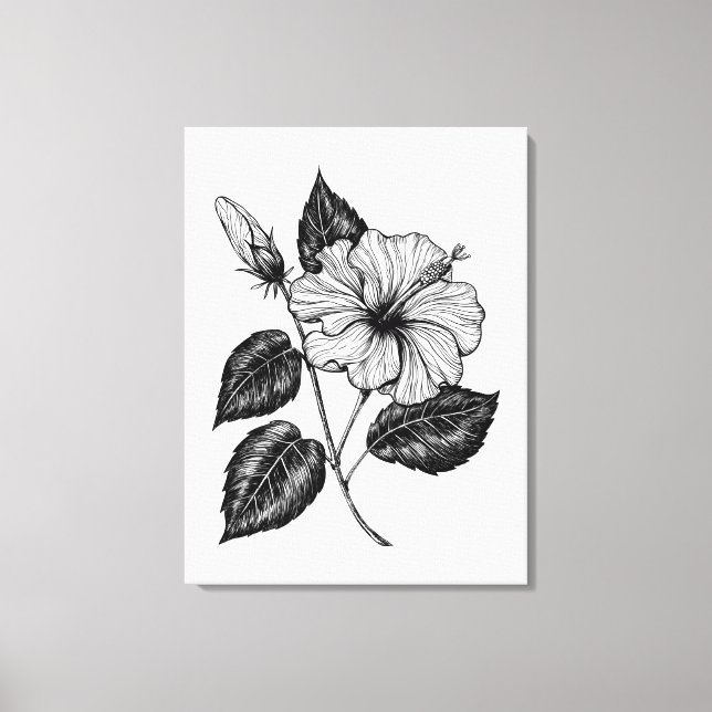 Hibiskusblomma II Canvastryck (Framsida)