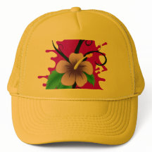 Hibiskusblomma Lastbilschaufför Hatt