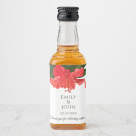 Hibiskusblomma Mini-flasks etiketter för spritdryc