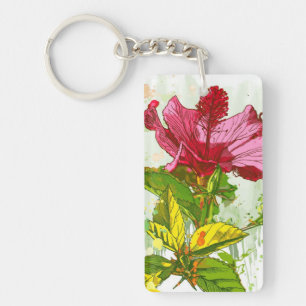 Hibiskusblomma - vattenfärgen målar