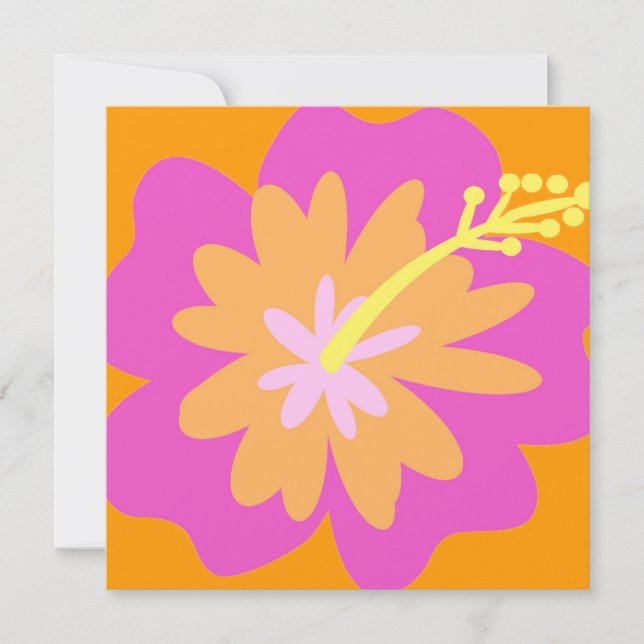 Hibiskusblommainbjudan Inbjudningar (Framsida)