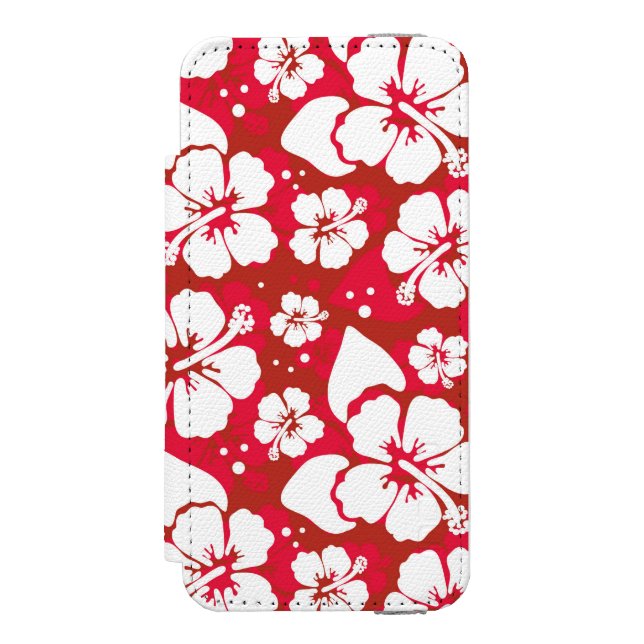 Hibiskusblommamönster Incipio iPhone Wallet Skal (Folio Framsidan)
