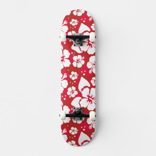 Hibiskusblommamönster Skateboard Bräda 19,5 Cm (Framsida)