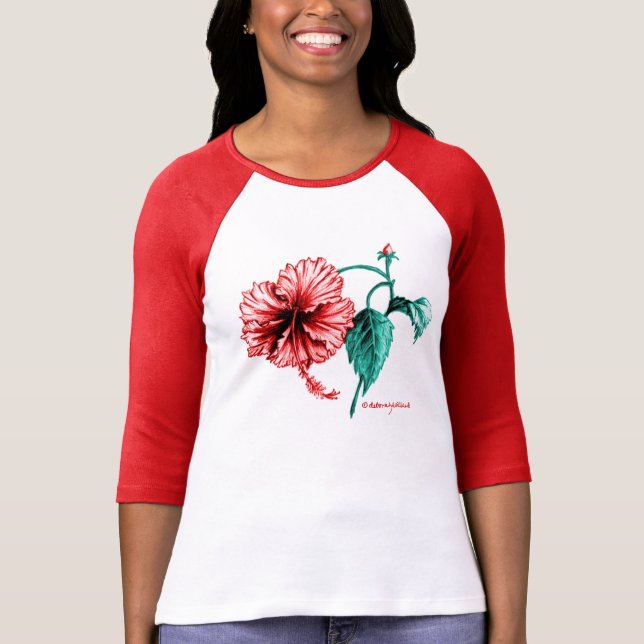 HibiskusblommaTShirt T-shirt (Framsida)