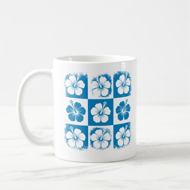 Hibiskusblommönster Kaffemugg (Vänster)