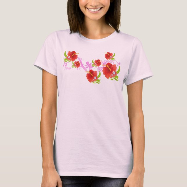 hibiskusbristanktop tee shirt (Framsida)